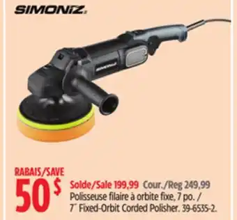 Canadian Tire Simoniz Platinum 7˝ Fixed-Orbit Corded Polisher offer
