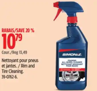 Canadian Tire Rim and Tire Cleaning SIMONIZ offer