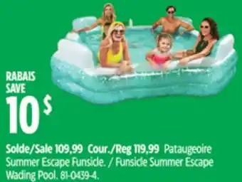 Canadian Tire Funsicle Summer Escape Wading Pool offer