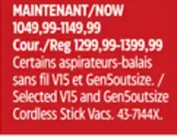 Canadian Tire Dyson Selected V15 and Gen5outsize Cordless Stick Vacs offer