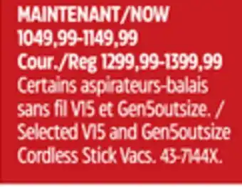 Canadian Tire Dyson Selected V15 and Gen5outsize Cordless Stick Vacs offer
