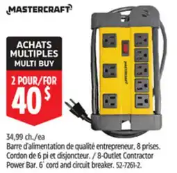 Canadian Tire Mastercraft 8-Outlet Contractor Power Bar offer