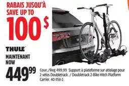 Canadian Tire Thule Doubletrack 2-Bike Hitch Platform Carrier offer