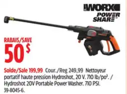 Canadian Tire Worx Hydroshot 20V Portable Power Washer offer