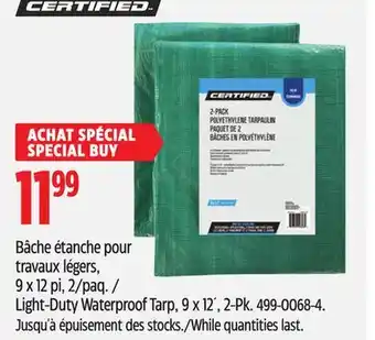 Canadian Tire Certified Light-Duty Waterproof Tarp, 9 x 12´, 2-Pk offer