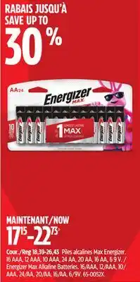 Canadian Tire Energizer Max Alkaline Batteries offer