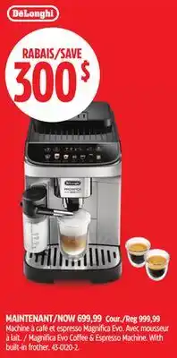 Canadian Tire Magnifica Evo Coffee & Espresso Machine with built in frother offer