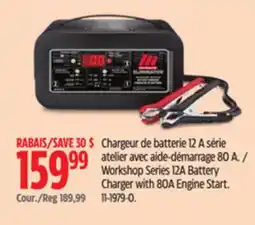 Canadian Tire motomaster Workshop Series 12A Battery Charger with 80A Engine Start offer