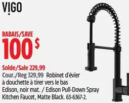 Canadian Tire VIGO Edison Pull-Down Spray Kitchen Faucet, Matte Black offer