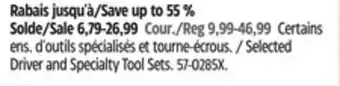 Canadian Tire Mastercraft Selected Driver and Specialty Tool Sets offer
