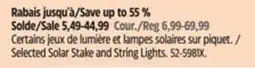 Canadian Tire For Living Selected Solar Stake and String Lights offer