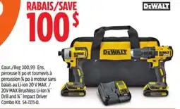 Canadian Tire DEWALT 20V MAX Brushless Li-Ion 1⁄2˝ Drill and 1⁄4˝ Impact Driver Combo Kit offer