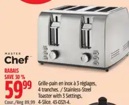Canadian Tire MASTER Chef Stainless-Steel Toaster with 3 Settings, 4-Slice offer