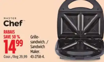 Canadian Tire MASTER Chef Sandwich Maker offer