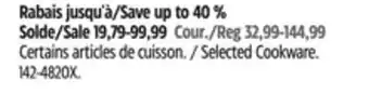 Canadian Tire T-fal Selected Cookware offer
