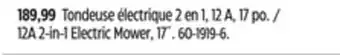 Canadian Tire Certified 12A 2-in-1 Electric Mower offer