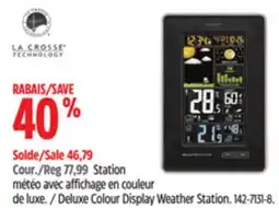 Canadian Tire La Crosse Deluxe Colour Display Weather Station offer