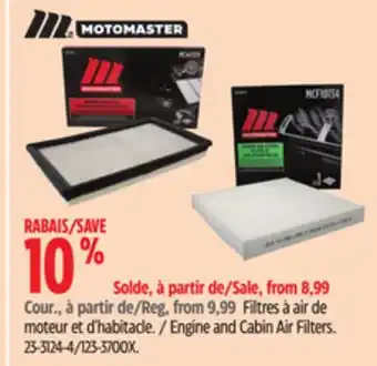 Canadian Tire MotoMaster Engine and Cabin Air Filters offer