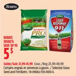 Canadian Tire Scotts Selected Grass Seed and Fertilizers offer