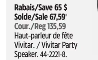 Canadian Tire Vivitar Party Speaker offer