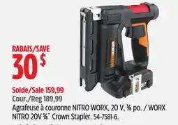 Canadian Tire WORX NITRO 20V 3⁄8˝ Crown Stapler offer