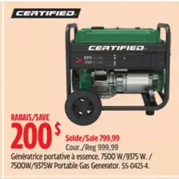 Canadian Tire Certified 7500W/9375W Portable Gas Generator offer