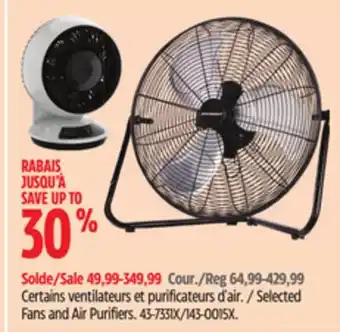 Canadian Tire Mastercraft Selected Fans and Air Purifiers offer