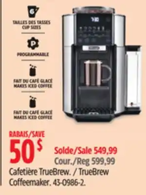 Canadian Tire Delonghi TrueBrew Coffeemaker offer
