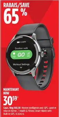Canadian Tire Health & Fitness Smart Watch with Built-in GPS offer