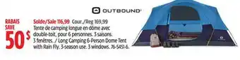 Canadian Tire Outbound Long Camping 6-Person Dome Tent with Rain Fly offer