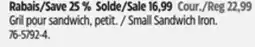 Canadian Tire Small Sandwich Iron offer