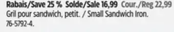 Canadian Tire Small Sandwich Iron offer