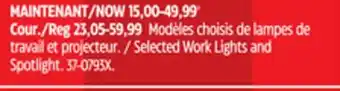 Canadian Tire MotoMaster Selected Work Lights and Spotlight offer