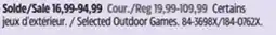 Canadian Tire Selected Outdoor Games offer