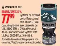 Canadian Tire O'Hara Personal All-in-1 Portable Stove System with 1.1L Pot. 2800 BTUs offer