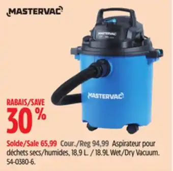 Canadian Tire Mastervac 18.9L Wet/Dry Vacuum offer