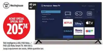 Canadian Tire Westinghouse FHD LED Roku Smart TV offer