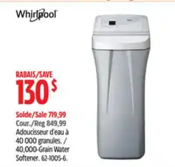 Canadian Tire Whirlpool 40,000-Grain Water Softener offer