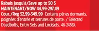 Canadian Tire Schlage Deadbolts, Entry Sets and Locksets offer