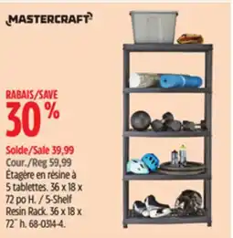Canadian Tire Mastercraft 5-Shelf Resin Rack offer