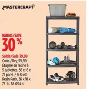 Canadian Tire Mastercraft 5-Shelf Resin Rack offer