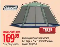 Canadian Tire Coleman 15 x 13´ Instant Screen House offer