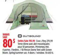 Canadian Tire Outbound 10-Person Dome Tent with Screen Room offer