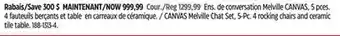 Canadian Tire CANVAS Melville Chat Set offer