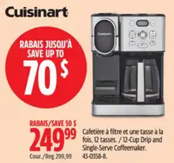 Canadian Tire Cuisinart 12-Cup Drip and Single-Serve Coffeemaker offer