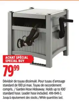 Canadian Tire Garden Hose Hideaway. Holds up to 100´ standard hose. Leader hose included offer
