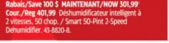 Canadian Tire Noma Smart 50-Pint 2-Speed Dehumidifier offer