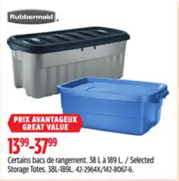 Canadian Tire Selected Storage Totes offer