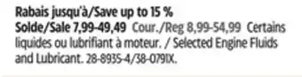 Canadian Tire MotoMaster Selected Engine Fluids and Lubricant offer