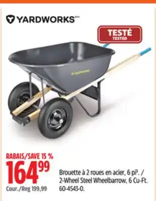 Canadian Tire Yardworks 2-Wheel Steel Wheelbarrow offer